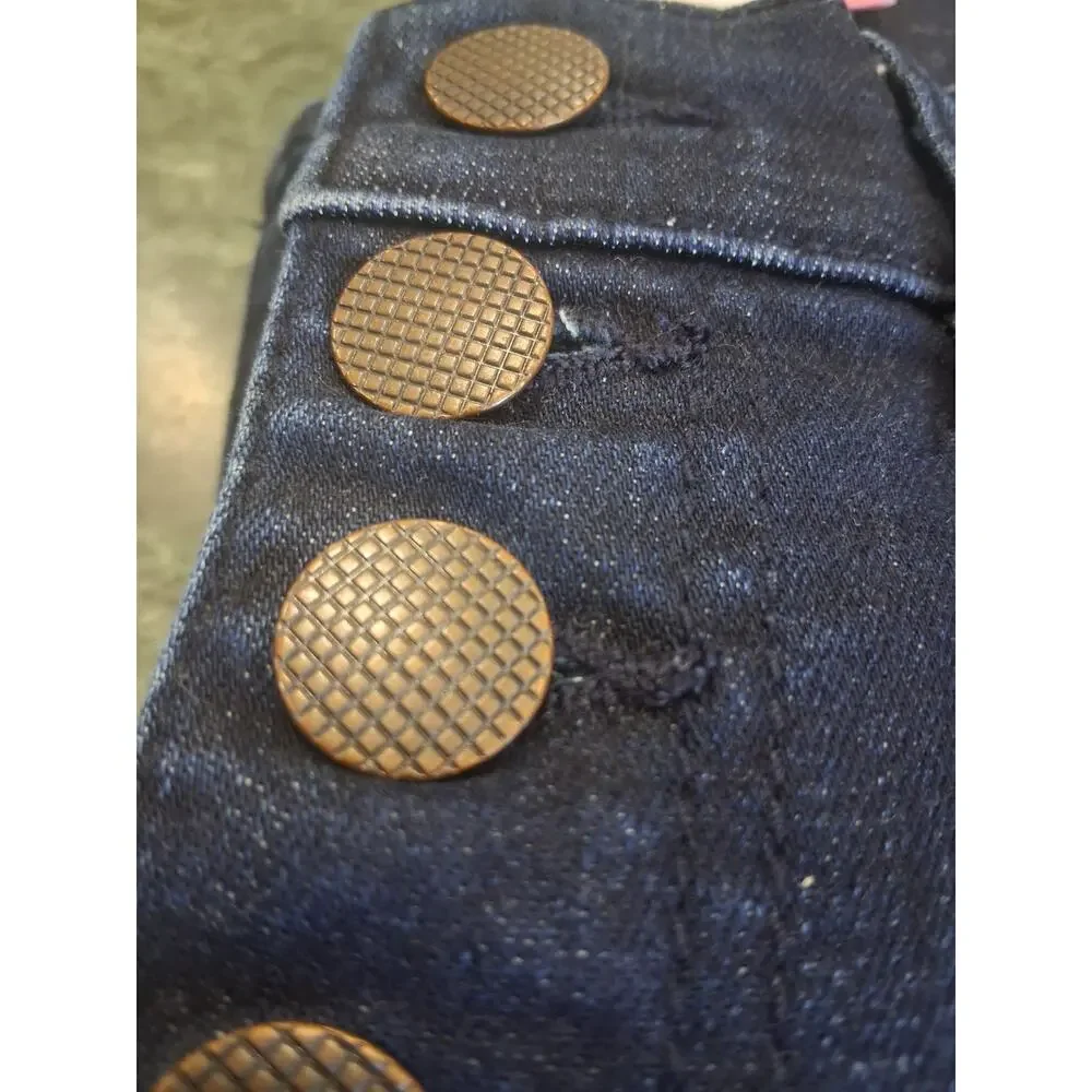 Cabi Dark Wash Exposed Button Fly Straight Denim Jeans Size 0 Retro Y2k Grunge - Picture 11 of 11